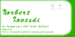 norbert kovesdi business card